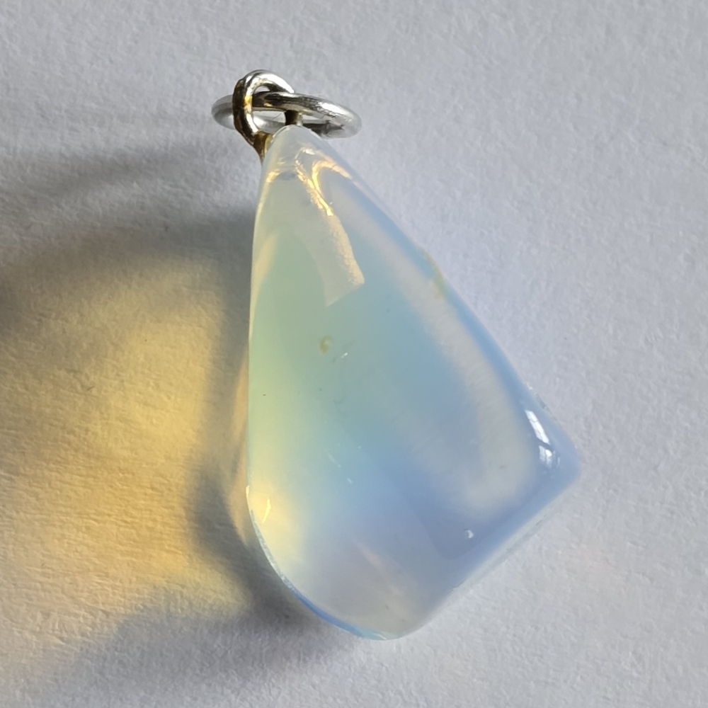 Opalite pendant iridescent nugget glass rainbow milky